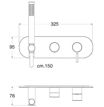 PIX CRIPX603 - Single handle shower mixer with hand shower by CRISTINA Rubinetterie - view 3